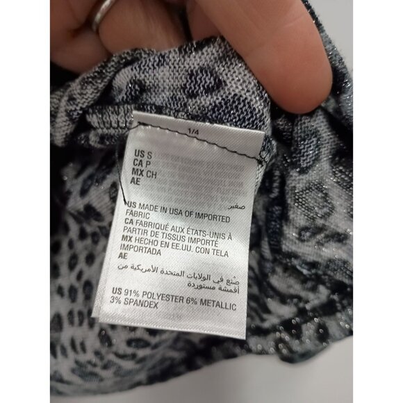 INC International Concept Womens Sweater Small Animal Print Metallic Mock Neck - Picture 5 of 8